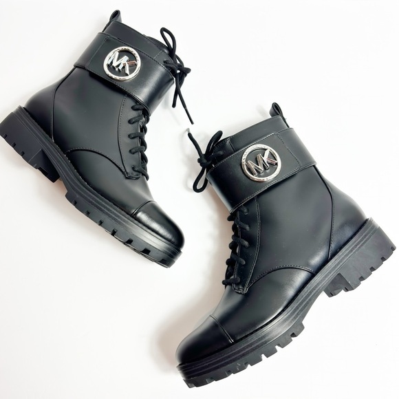 MICHAEL KORS TATUM LEATHER ANKLE COMBAT WOMEN BOOTS 6M NEW WITH STICKER TAGS - Picture 7 of 9
